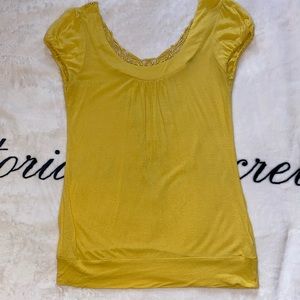 Forever 21 Yellow Top with Lace Back Detail